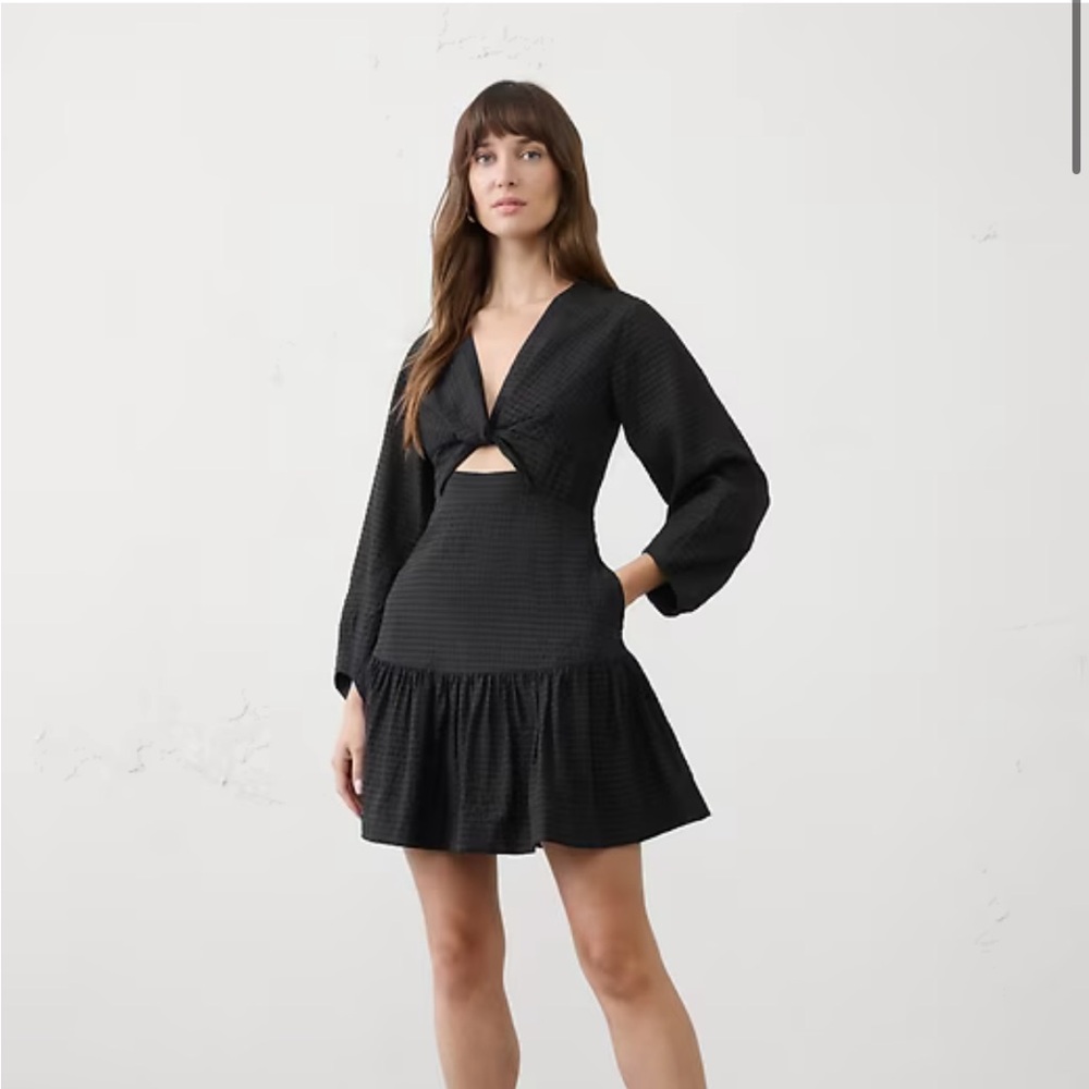 Textured twist mini dress